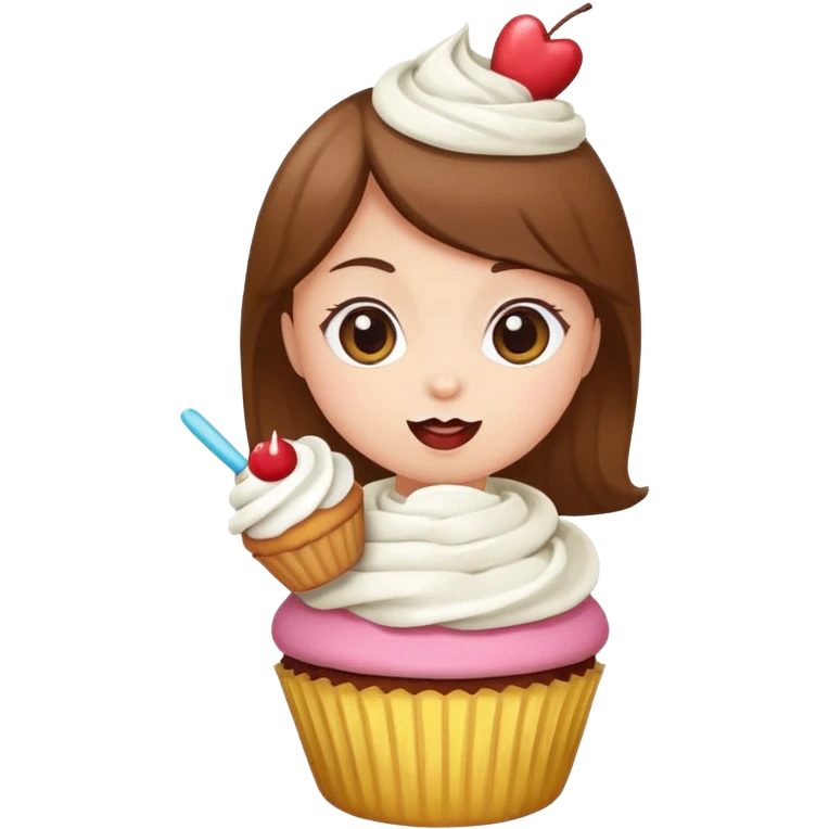 labubu eating a cupcake emoji