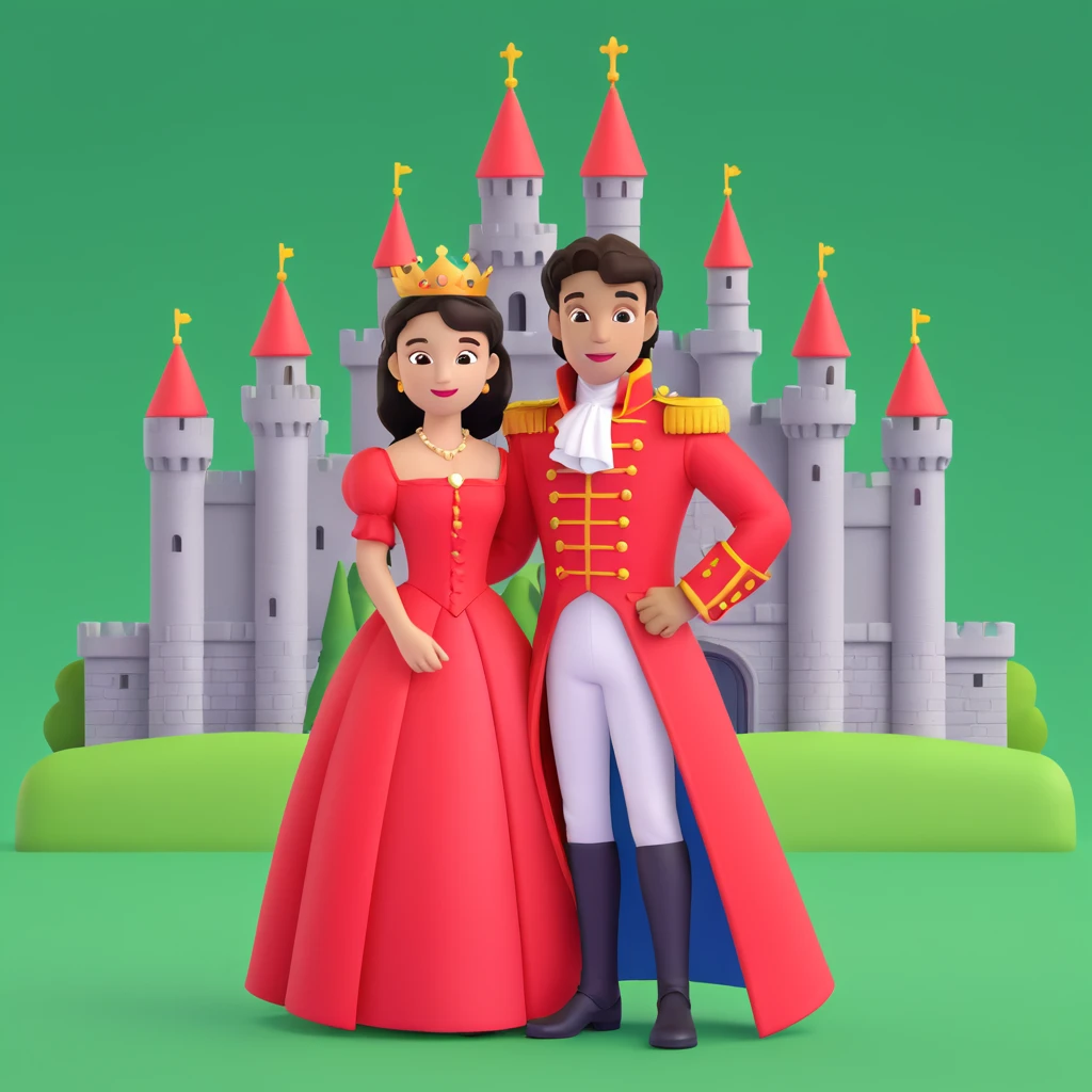 prince in red dress, royal castle background emoji