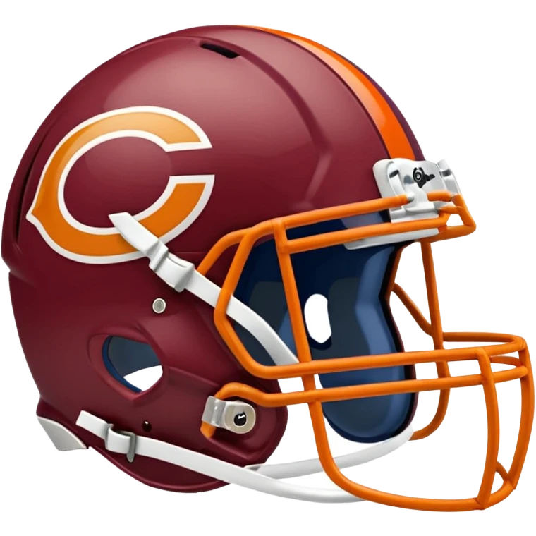 The Washington commanders football helmet and the Chicago Bears football helmet facing each other emoji
