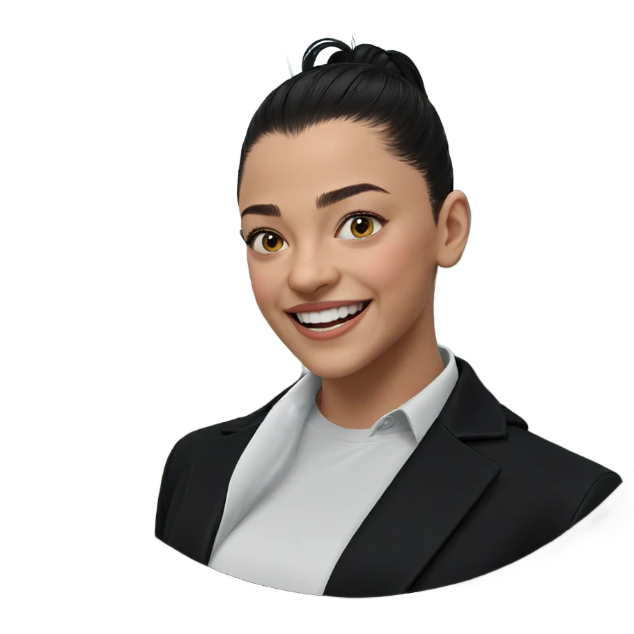 smiling girl in black jacket emoji