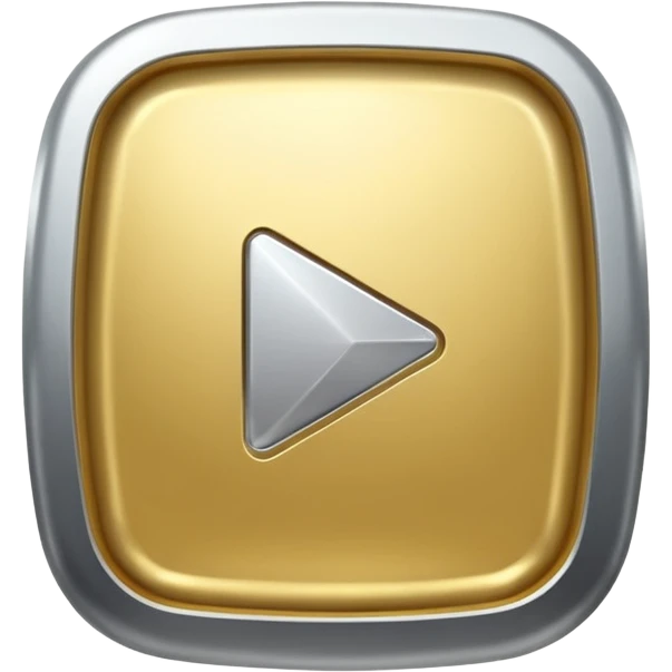 YouTube golden play button with silver edges. make it caricature type emoji