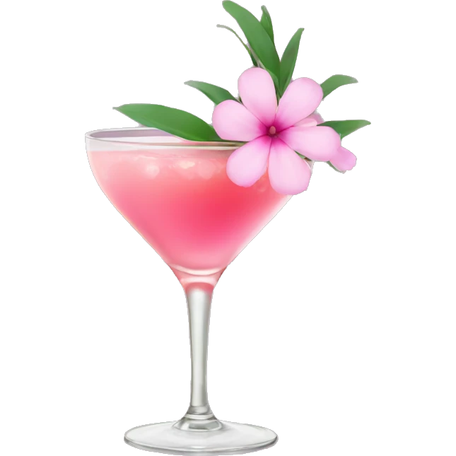 Cocktail with pink flowers emoji