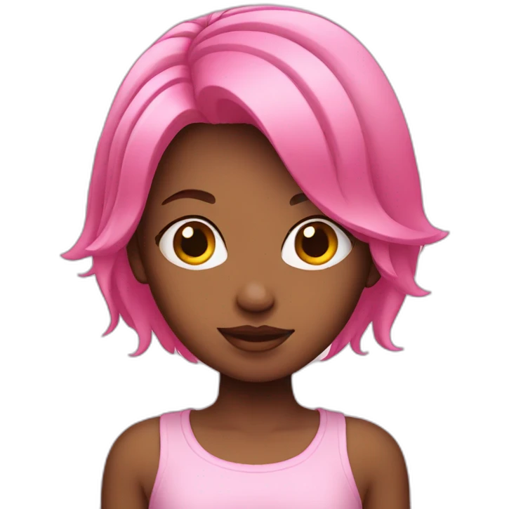 Girl with pink hair emoji