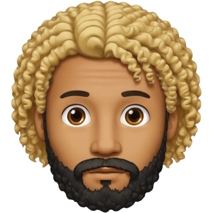 Black man with curly blonde hair and a black beard emoji