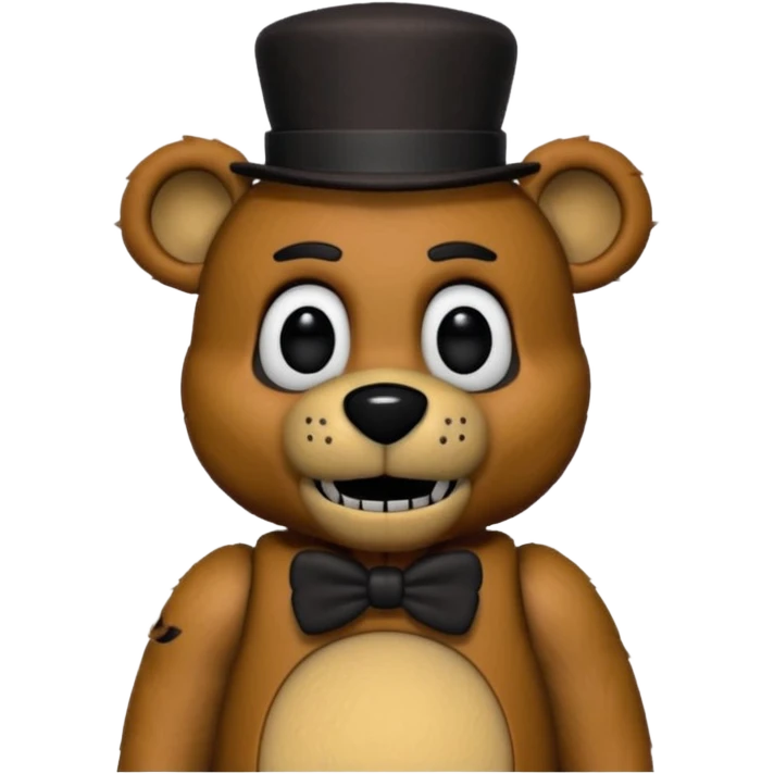 Freddy Fazbear with black and tiny hat from Five Nights At Freddy's Movie emoji