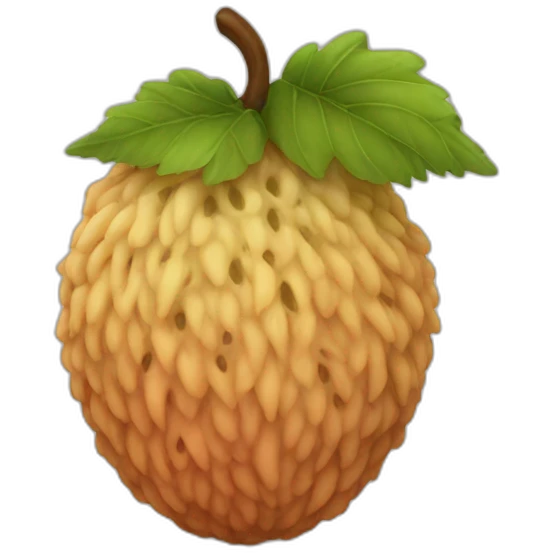 flesh-colored hairy fruit emoji