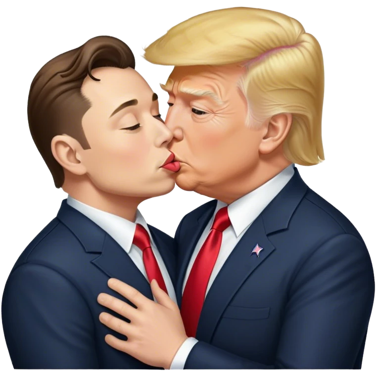 Donald trump kissing Elon musk  emoji