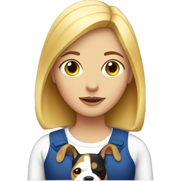 Blonde girl with a beagle emoji
