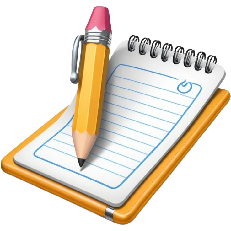 Create an icon representing the process of creating a black-and-white caricature. Include a pencil, a sketchpad with a humorous, exaggerated figure, and inking tools. Use bold lines and shading, with a transparent background. emoji