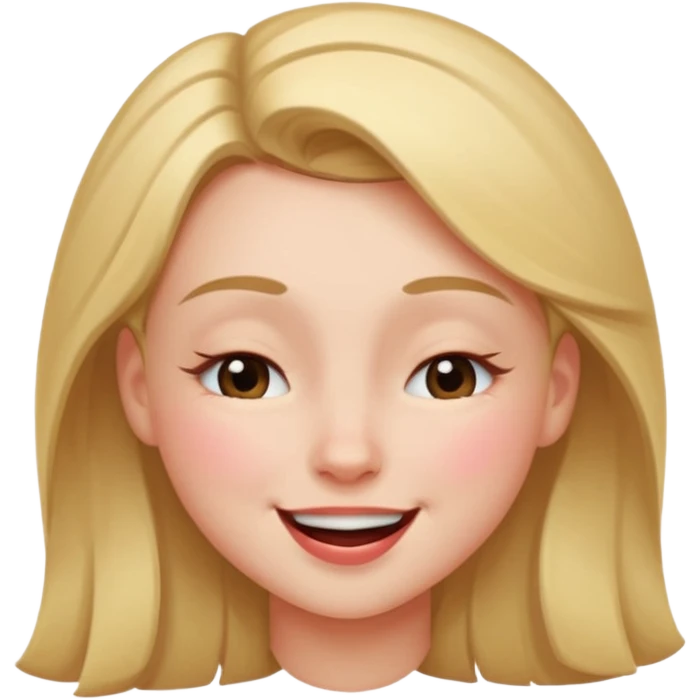 Girl winking with her left eye closed, happy face,  emoji