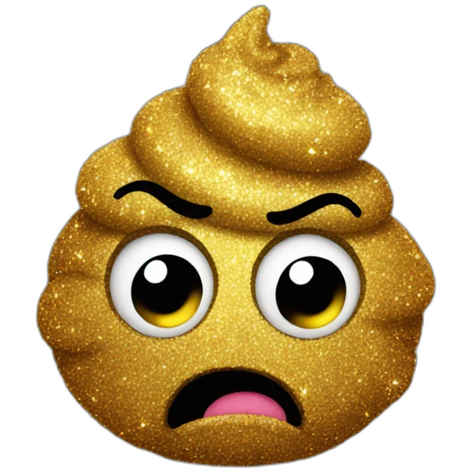 Angry glitter poo emoji
