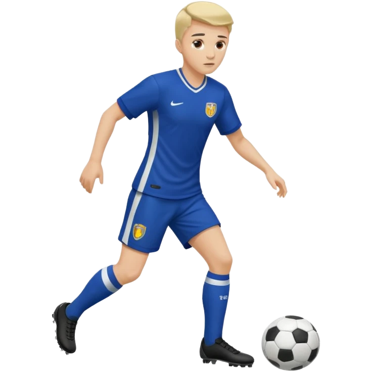 A soccer Player, WHO only hast a head and one foot beneath the head emoji