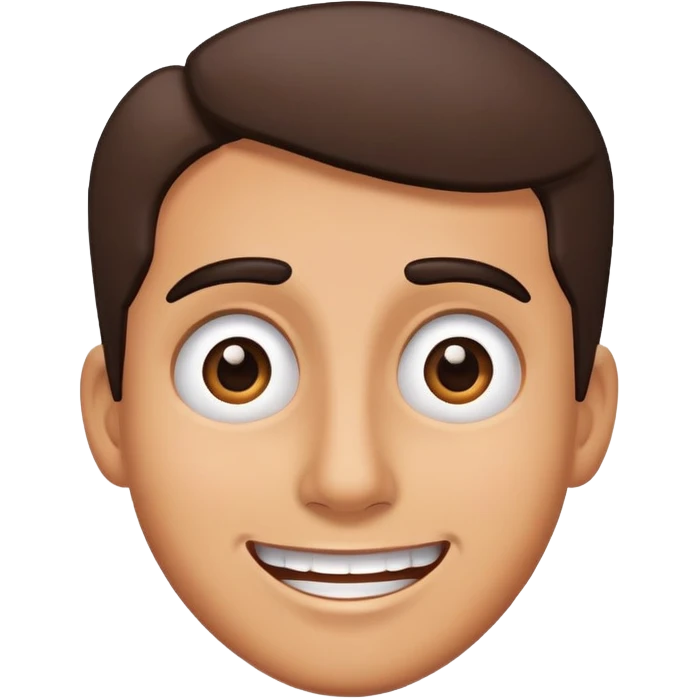 Confused eyebrows and big smile ￼ emoji