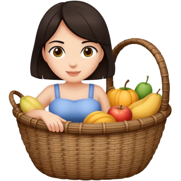 buttocks wicker basket hair emoji