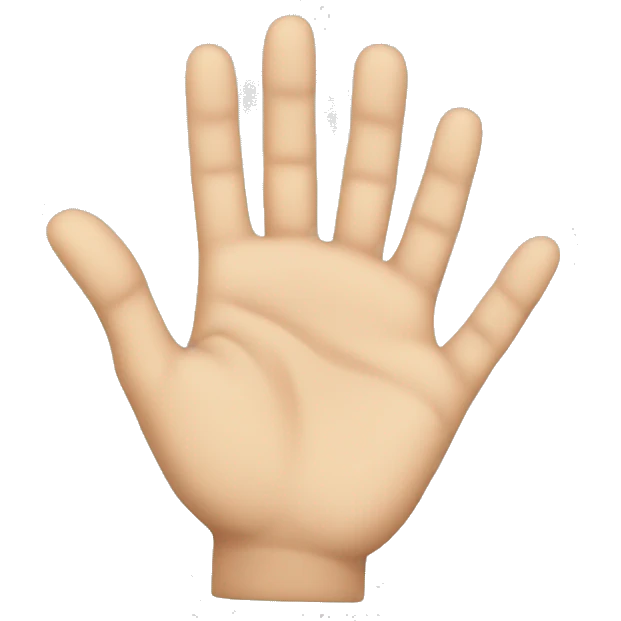 an open hand laid verticaly on a flat hand  emoji