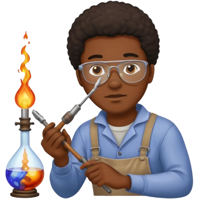 Glass Blower black man emoji