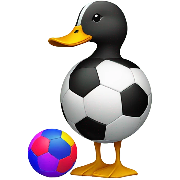 Duck with soccer bal emoji