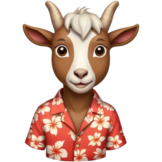 Goat in Hawaiian clothes emoji