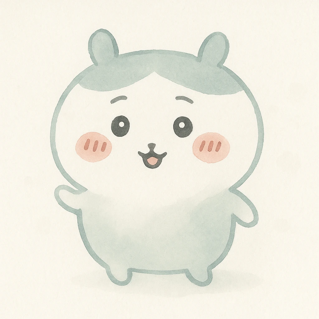 chiikawa character, watercolor art style, soft background emoji