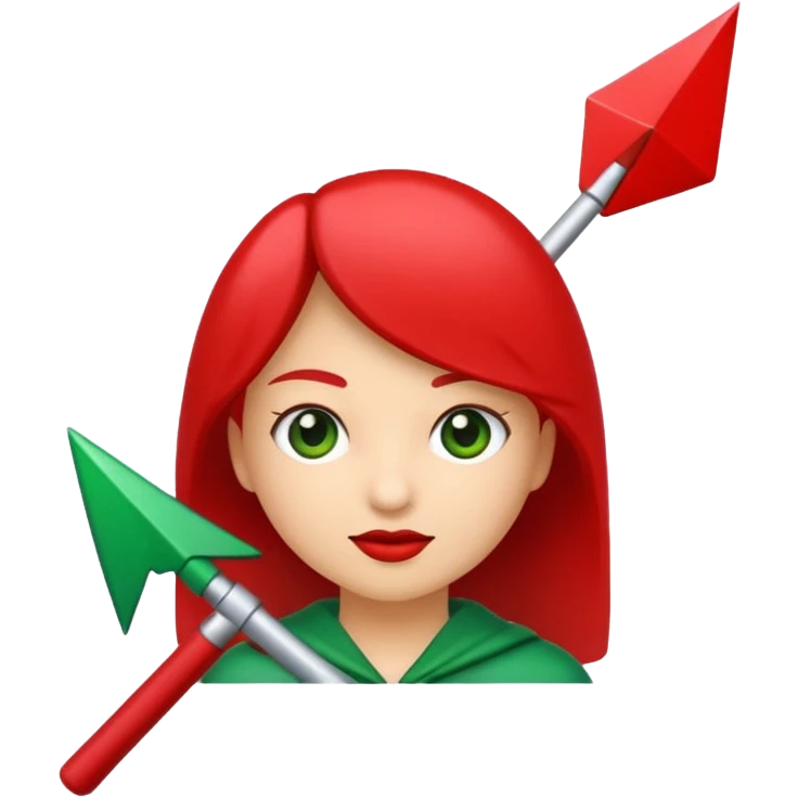 Tag vermelha com uma flecha pra cima verde emoji