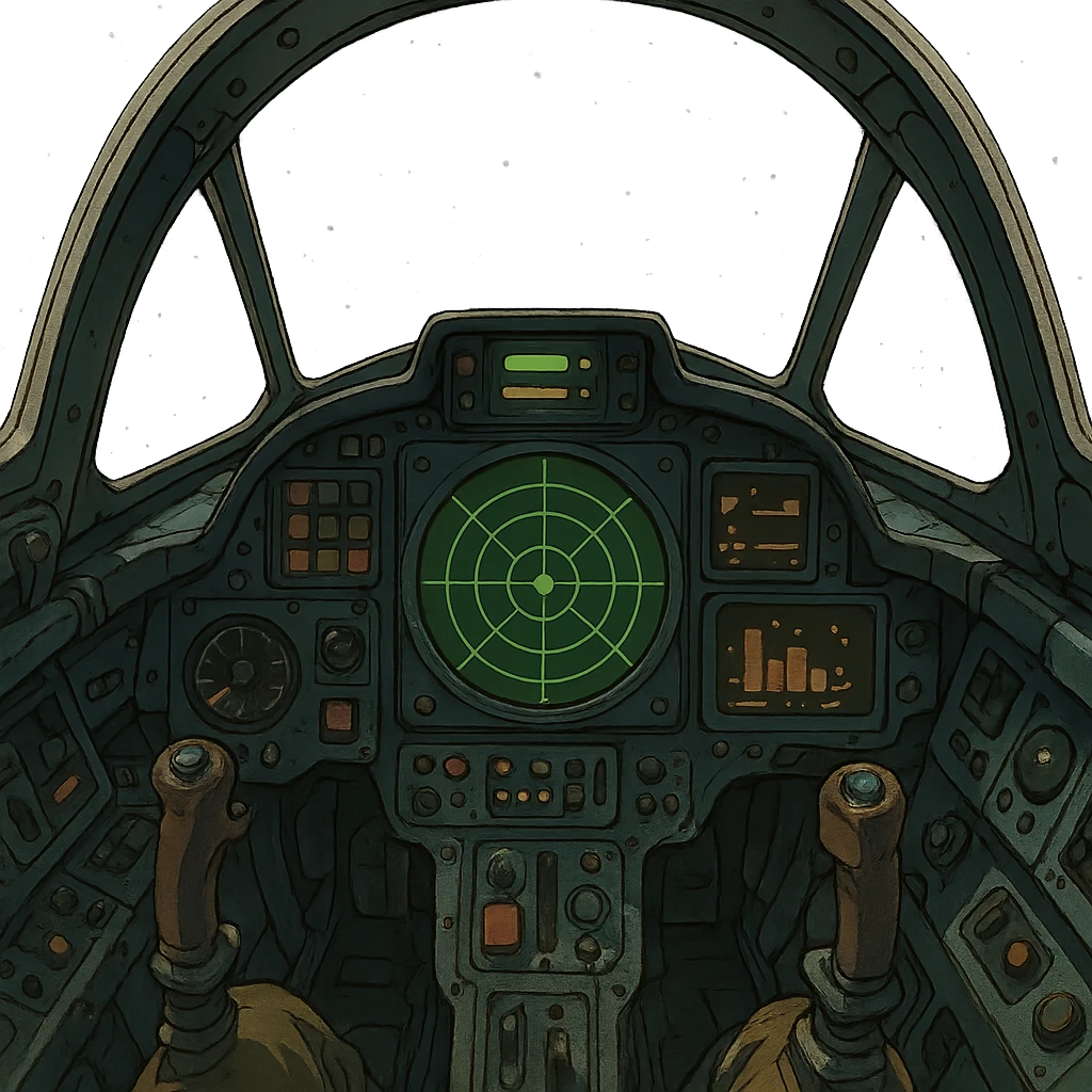the inside of a spacefighter cockpit emoji