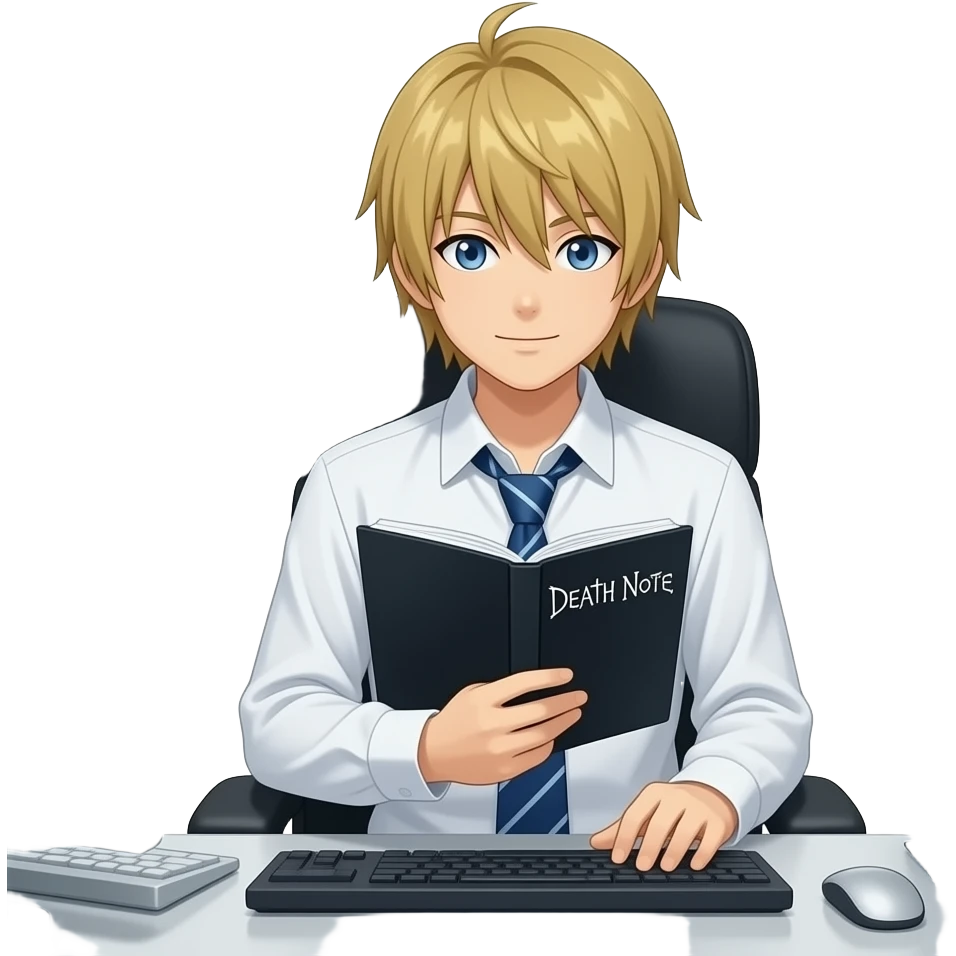Yagami light with death note emoji