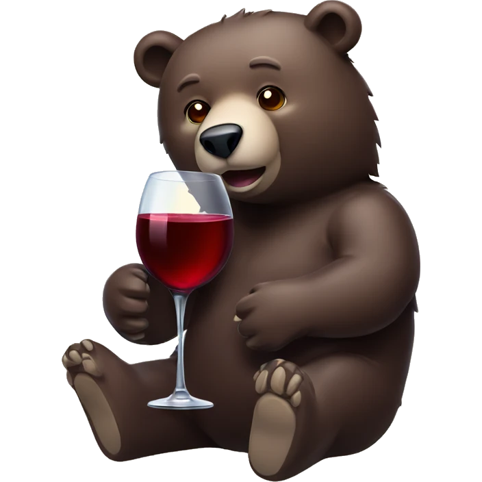 Bear drink red wine emoji