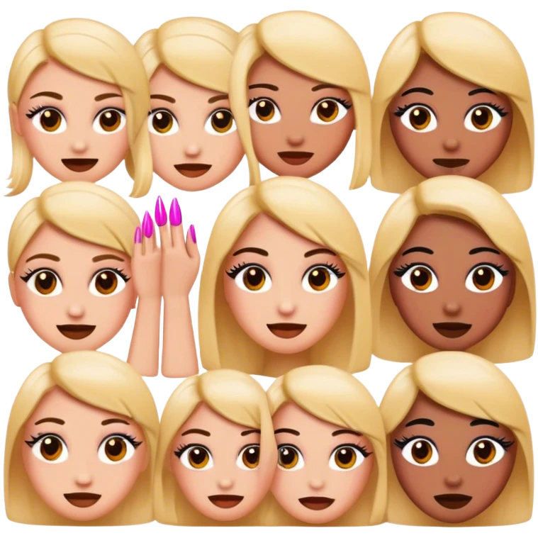 Emojis with eyelashes and nails emoji