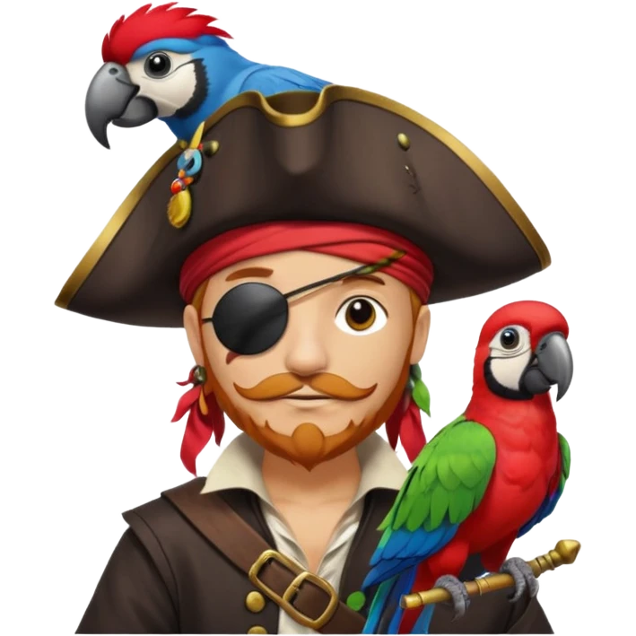 pirate and parrot emoji