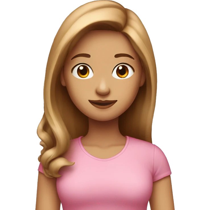 Long light brown hair girl wearing a pink top emoji