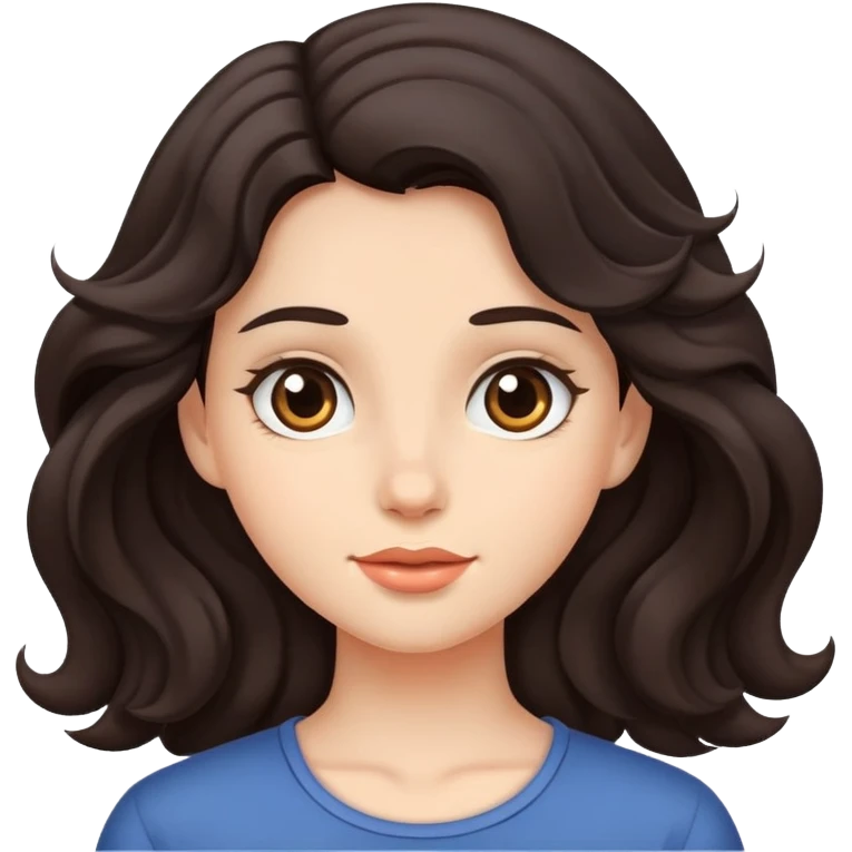 Girl in wavy dark hair emoji