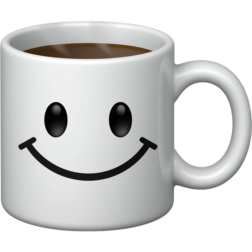 Coffee with face on it emoji