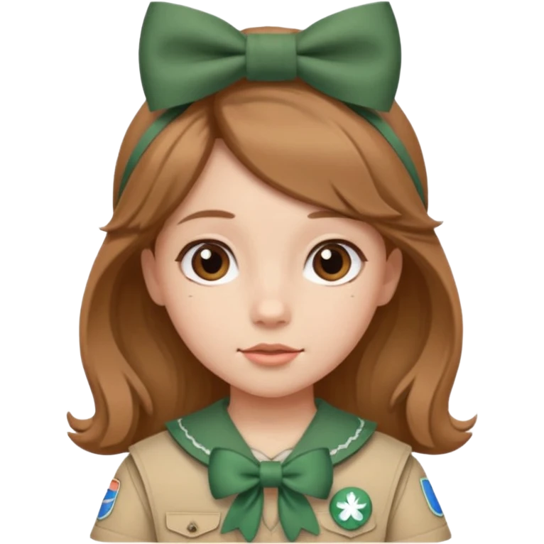 scout girl with bow on hair emoji