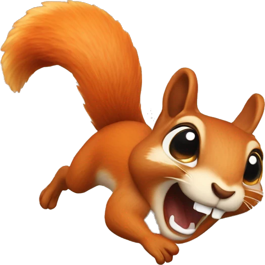 jumping squirrel orange burnt emoji