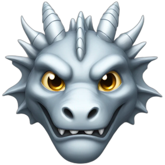 Full silver dragon face emoji