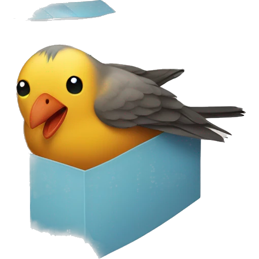 Bird in a shoebox emoji