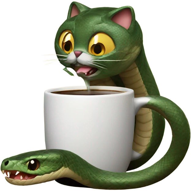snake with cat drink coffee  emoji