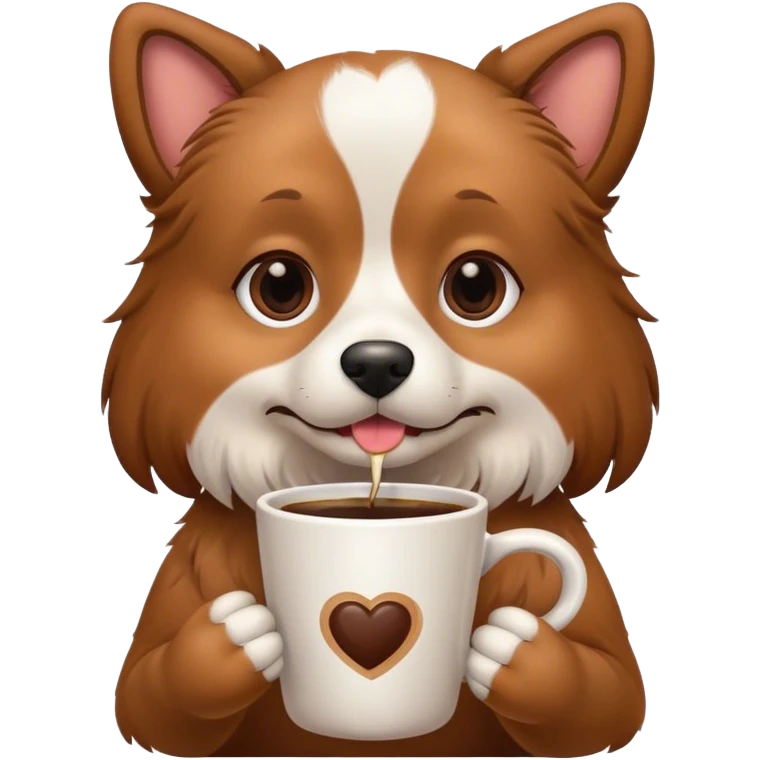 Dog with coffee emoji
