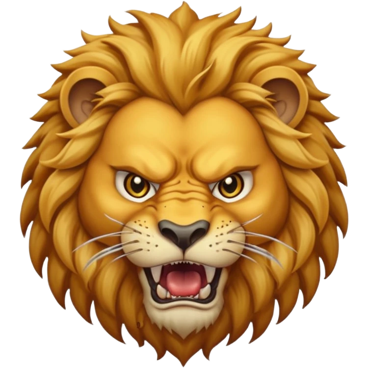 angry lion with fangs, front face  emoji