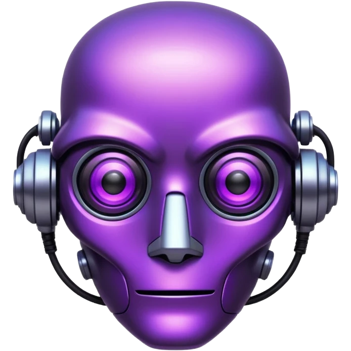 glitter purple cyberpunk robot emoji