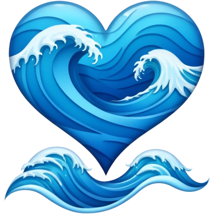 ocean heart with letter A emoji