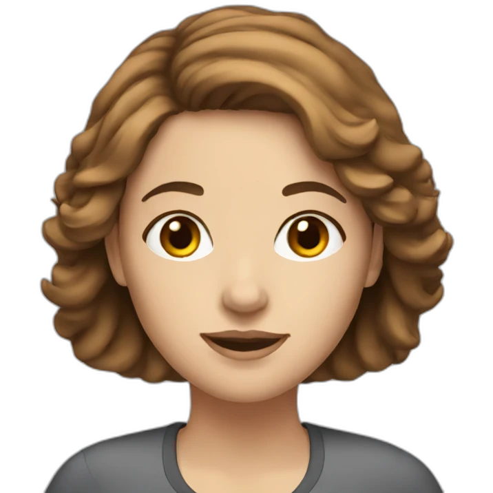 White woman brown hair with computer and iphone emoji