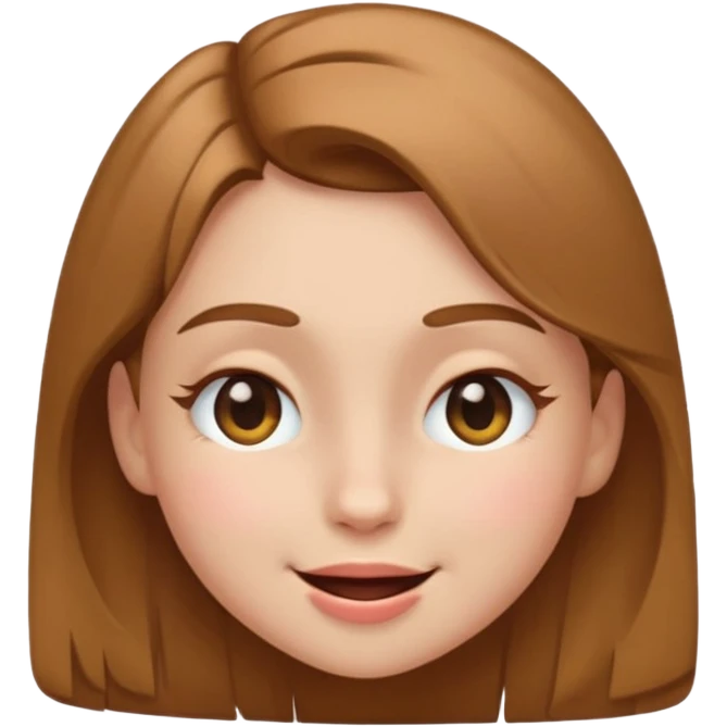 Girl winking with her left eye closed, happy face, emoji style emoji