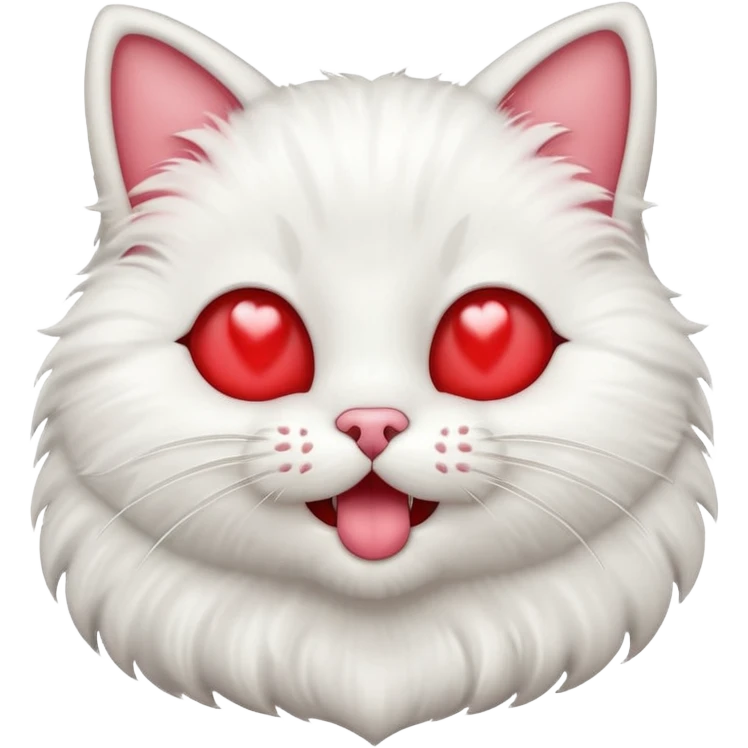 Cat with popping out love heart eyes and mouth open emoji