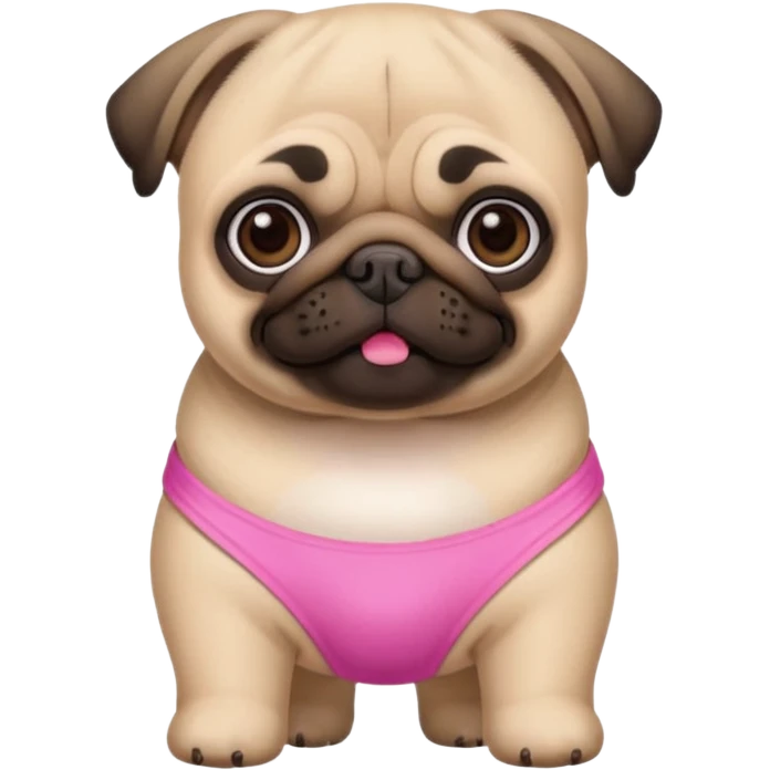 Pug com biquíni Rosa emoji