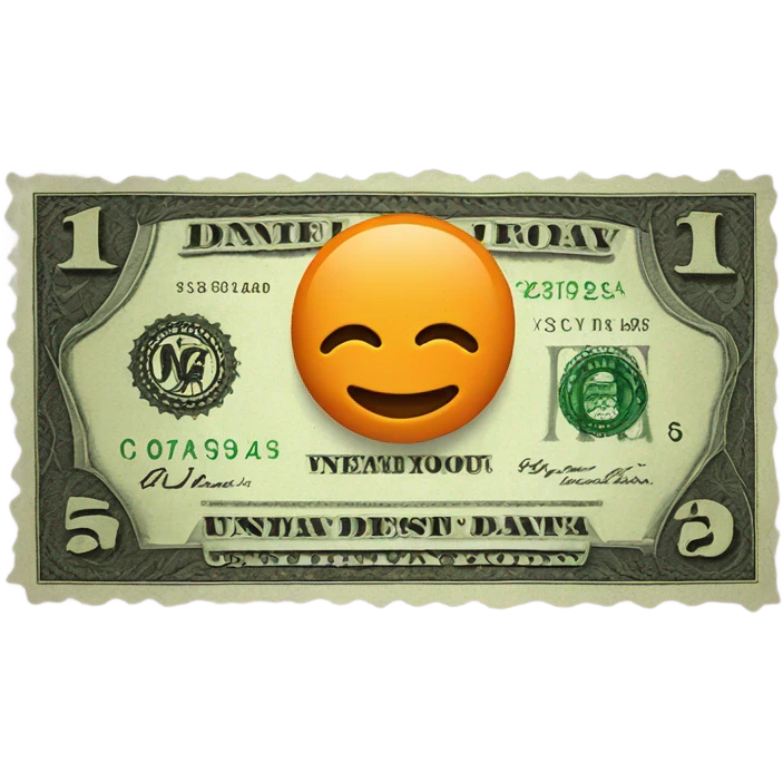 an orange dollar bill emoji