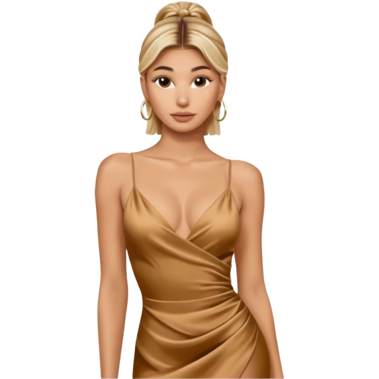 Hailey bieber en robe très longue et serré  emoji
