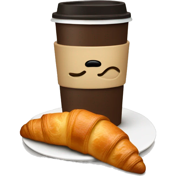 coffe with croissant  emoji