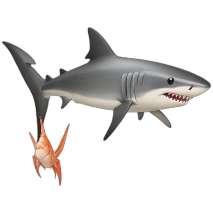 Requin mange crevette emoji