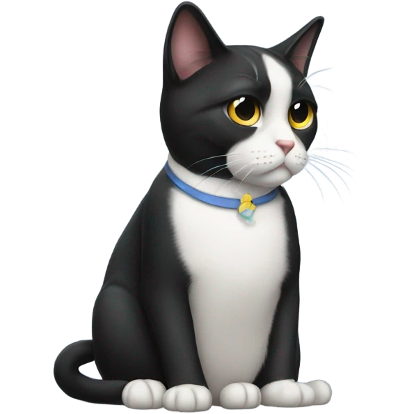 Tuxedo cat sad emoji